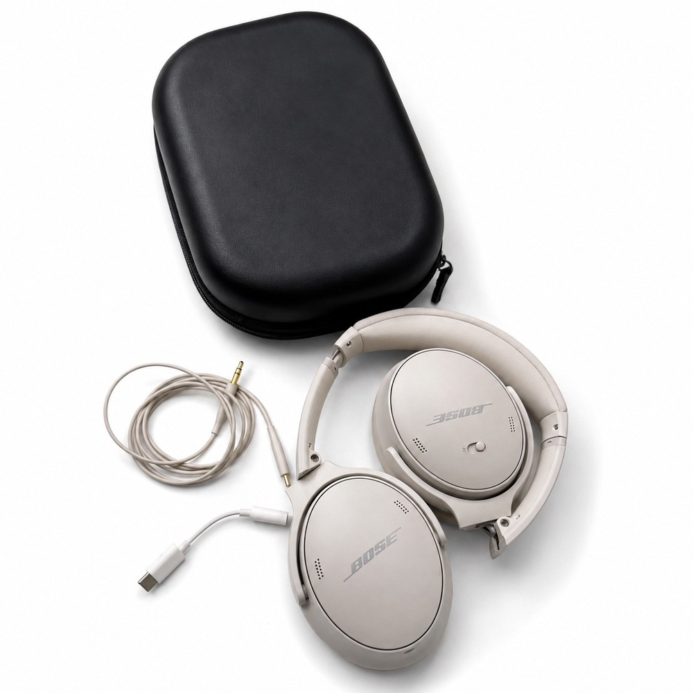 Bose QuietComfort  Wireless Noise Cancelling Headphones White Smoke Case